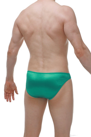 Bikini Ouvert Satin Vert - PetitQ Underwear - Lingerie masculine sexy et sous-vêtements pour homme originaux