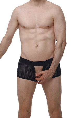 Boxer Olloix Macra Noir - PetitQ Underwear - Lingerie masculine sexy et sous-vêtements pour homme originaux