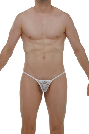 Micro G-String Dentelle Blanc - PetitQ Underwear - Lingerie masculine sexy et sous-vêtements pour homme originaux