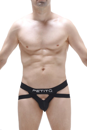 Jockstring Brest Noir - PetitQ Underwear - Lingerie masculine sexy et sous-vêtements pour homme originaux