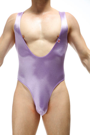 Body Thor Satin Lilas - PetitQ Underwear - Lingerie masculine sexy et sous-vêtements pour homme originaux