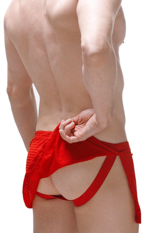 Pagne Bee Rouge avec Jockstrap - PetitQ Underwear - Lingerie masculine sexy et sous-vêtements pour homme originaux