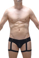 Schwarzer Jockstrap-Strumpfhalter