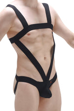 Oulins Schwarzer Bodyjockstrap