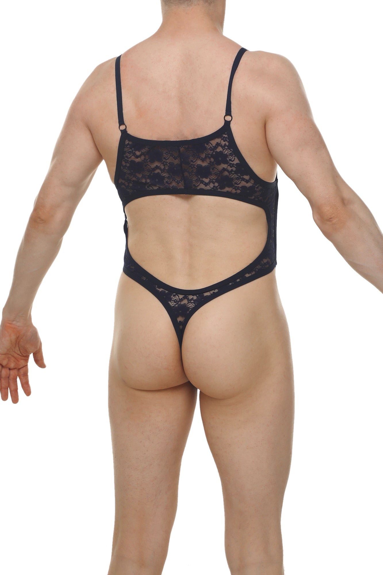 Bodystring Campsat Dentelle Navy - PetitQ Underwear - Lingerie masculine sexy et sous-vêtements pour homme originaux