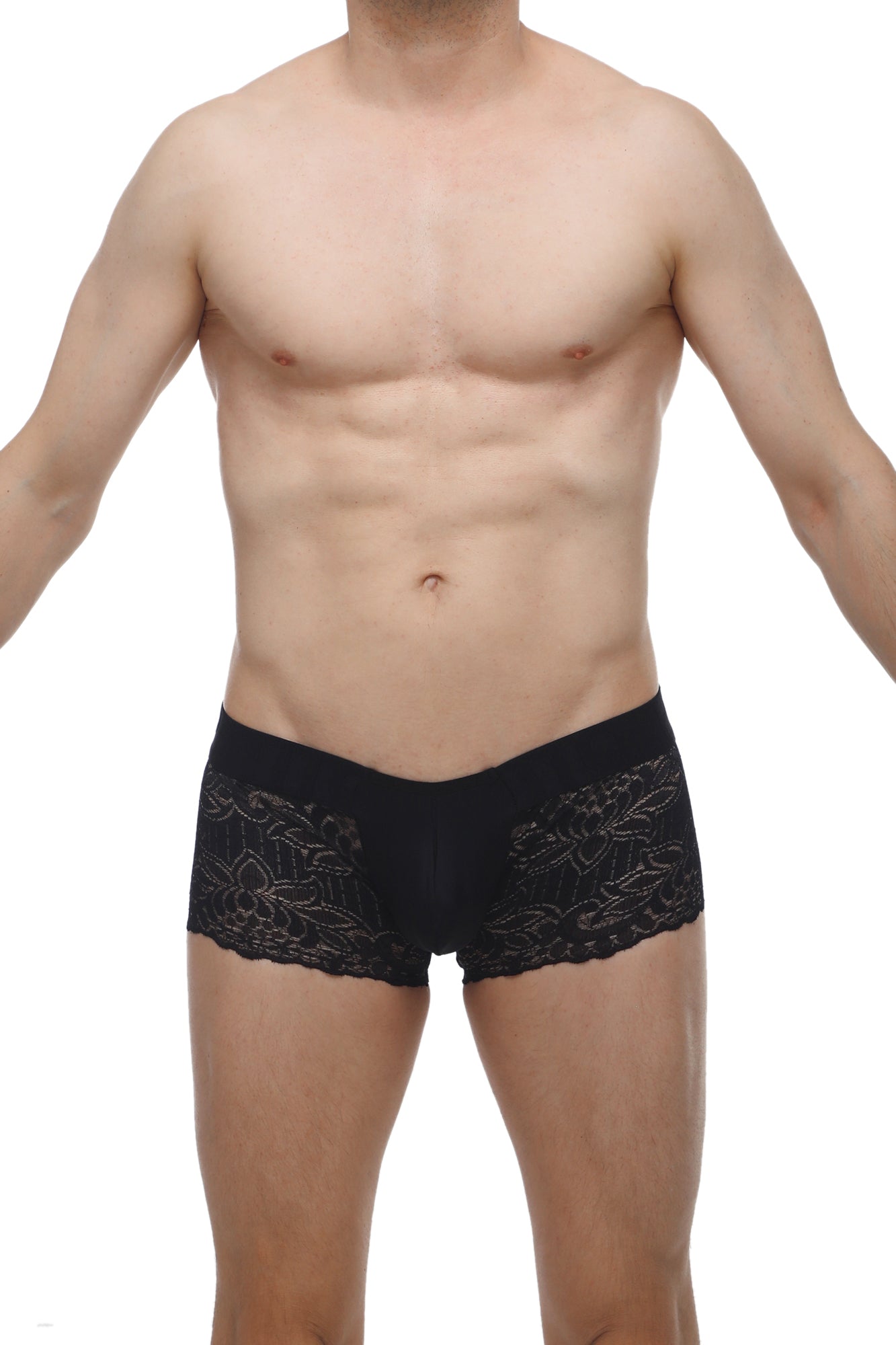 Boxer Dentelle Giers Noir - PetitQ Underwear - Lingerie masculine sexy et sous-vêtements pour homme originaux