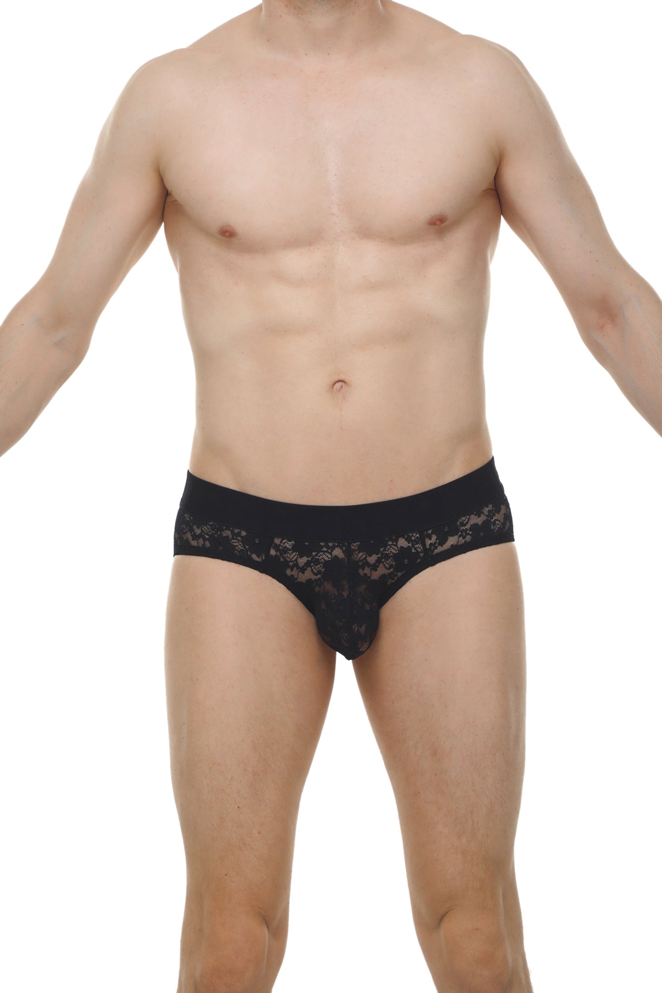 Slip Dome Dentelle Noir - PetitQ Underwear - Lingerie masculine sexy et sous-vêtements pour homme originaux