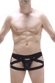 Schwarzer Bustier-Jockstring