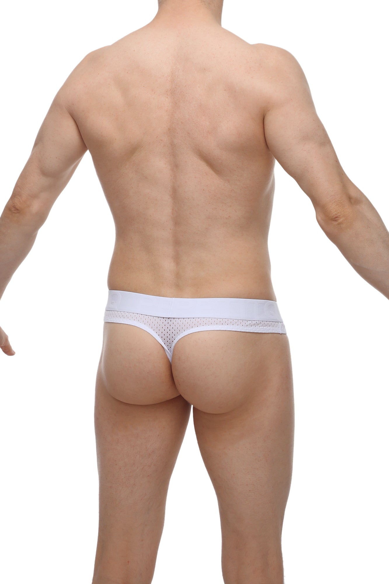 String Hole Cockring Bee Blanc - PetitQ Underwear - Lingerie masculine sexy et sous-vêtements pour homme originaux
