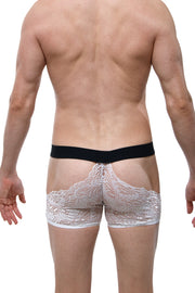 Boxer Dentelle Trévoux Blanc - PetitQ Underwear