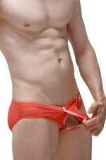 Briefs transparentes pastel con doble bolsillo