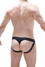 Jockstring Anillo Pene Abierto Negro