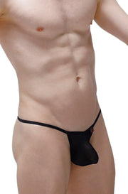 Tanga de hilo transparente Elix negro