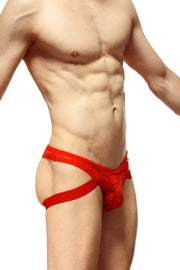 Jockstrap Tanga aus roter Spitze